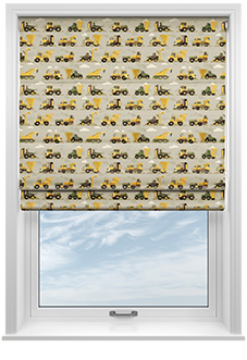 Construction Crew, Tarmac - Roman Blind